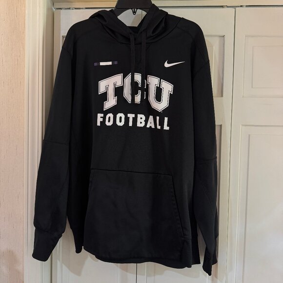TCU Horned Frogs Nike Football Hoodie XL Black Sweatshirt Mens NCAA Top - Picture 1 of 11